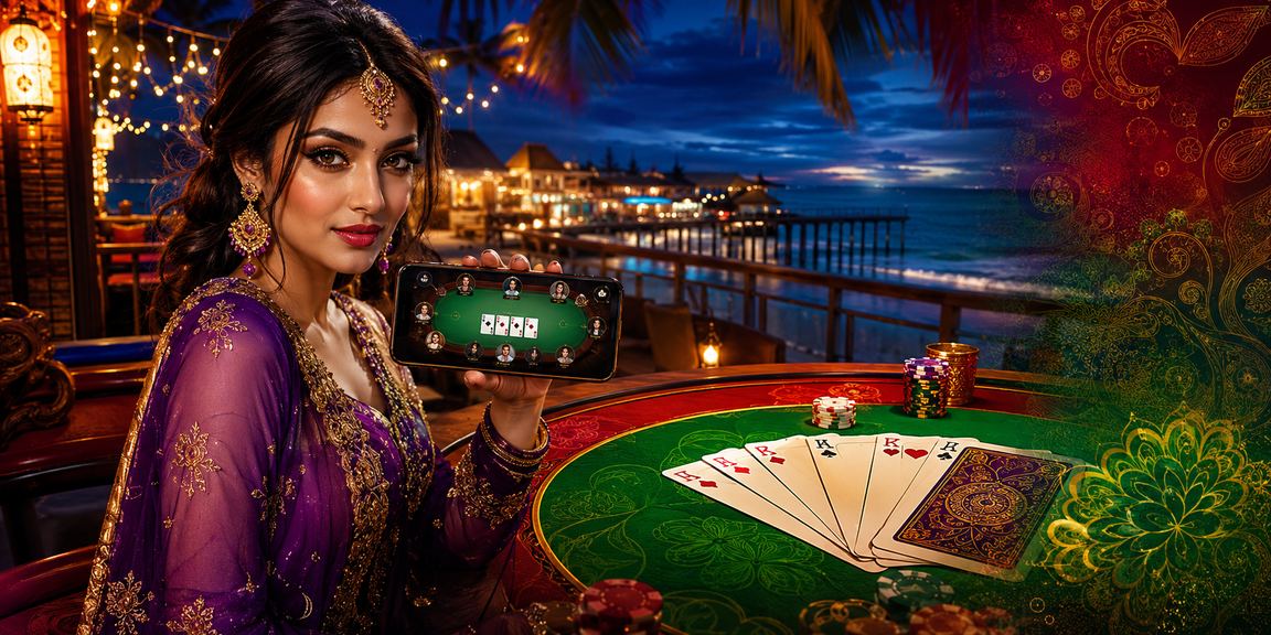সেন্ট মার্টিনের সৈকতে তিন পাত্তি গেম উপভোগ করছেন একজন খেলোয়াড়